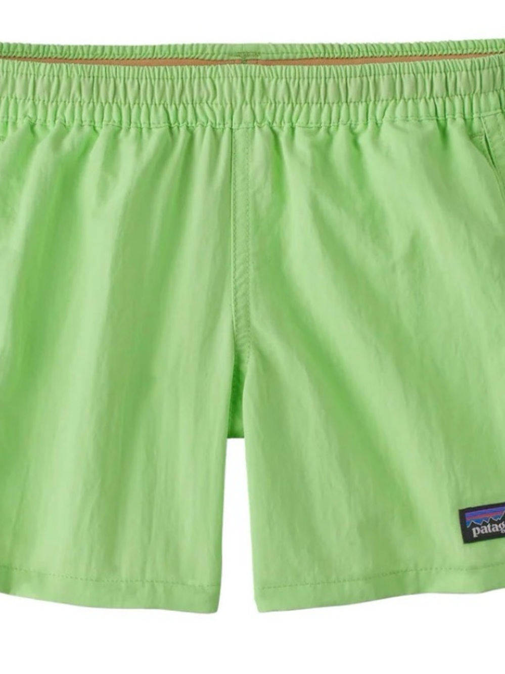 Patagonia kids baggies 4inch unlined shorts salamander green